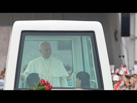 Video | Pope Leo XIV arrives to lead mass at Beirut waterfront | AFP