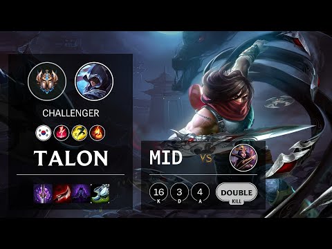 Talon Mid vs LeBlanc - KR Challenger Patch 10.16