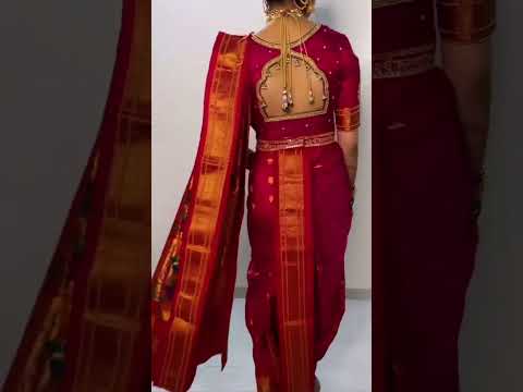 😍🤩🔥nauvari saree♥️ blouse back🥰 design #shorts #short #viral #trending #ytshorts #blouse #nauvari