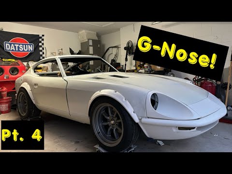 280Z Finally Hits The Ground! Marugen G-Nose Test Fit!