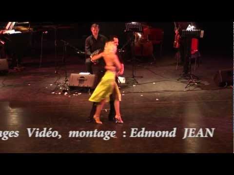  Celine Ruiz  and  Damian Rosenthal  are  dancing  to  a  nontraditional song  at  Aix Tango Festival  in  2012