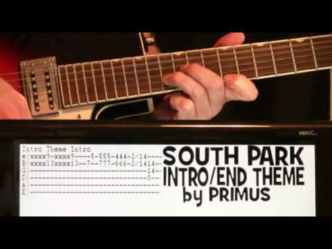 South Park Intro Theme & End Credits Guitar Tutorial Tab & Chords Lesson by Primus