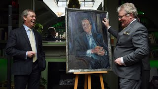 video: Nigel Farage just unveiled a portrait of himself with Jim Davidson. Remainers, look away now