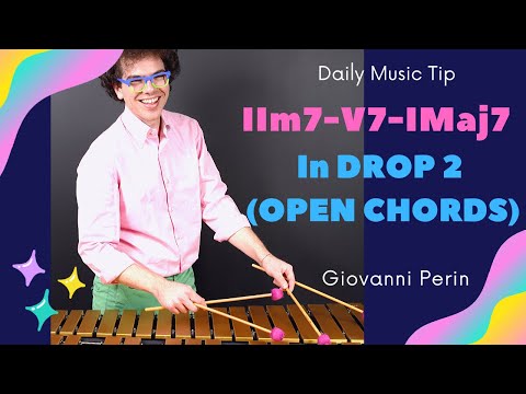 IIm7-V7-IMaj7 in drop 2 (Open Chords) #jazzvibraphonelesson #jazzlesson #jazzharmony #jazzchords
