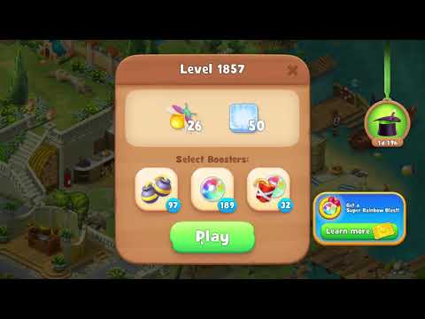 Gardenscapes 1857 Level - 18 moves - NO BooSTERS