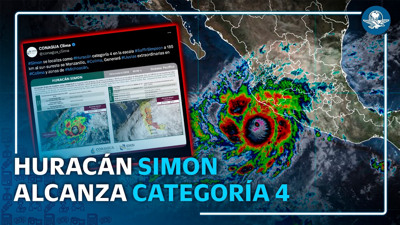 Huracán Simon ya es categoría 4; estados aplican medidas de emergencia