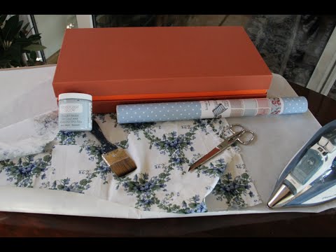 Tutorial: Reciclando cajas con entretelas, pintura Chalky y tela autoadhesiva