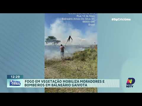 Incêndio é registrado em vegetação entre Balneário Gaivota e Arroio do Silva