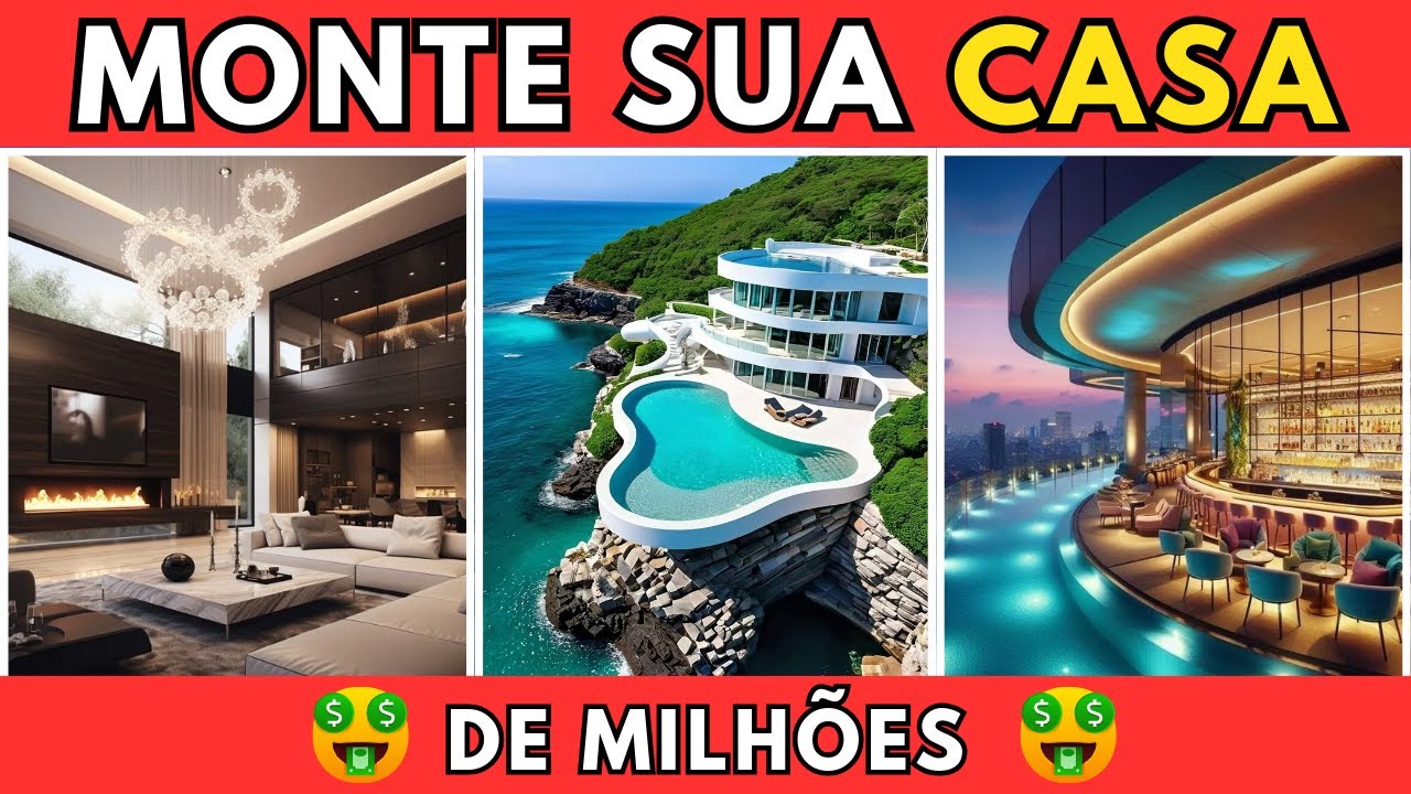 MONTE SUA CASA DE MILHÕES! Escolha Tudo: Quarto, Piscina, Carro e Mais! 🏠✨ | Cultura Quiz