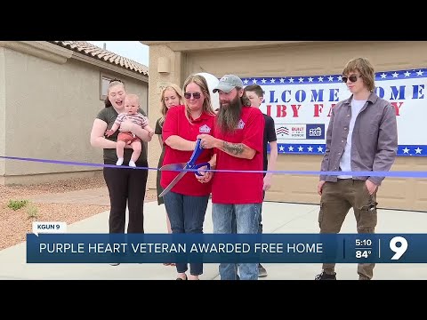 Purple Heart veteran and his family awarded brand new, mortgage-free home