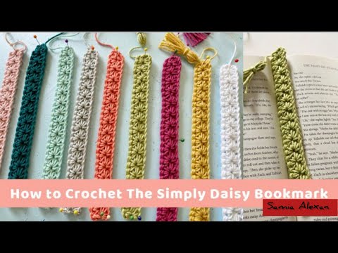 How to crochet the simply daisy Bookmark 🥰 Pattern  /marque-page au crochet / marcador de ganchillo