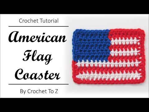 American Flag Coaster / Applique - Crochet Tutorial