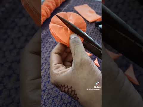 Artificial marigold flower making video