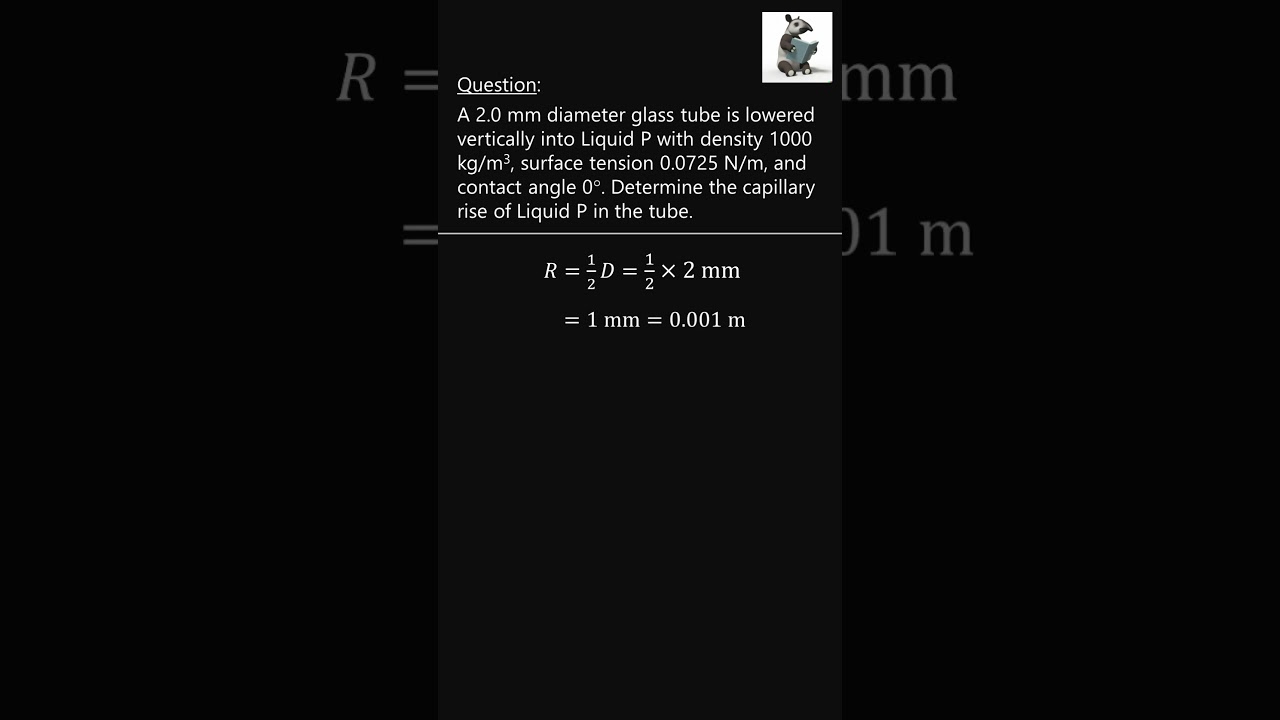 What is the capillary height - capillarity (Example 1) #shorts #shortsvideo #shortvideo