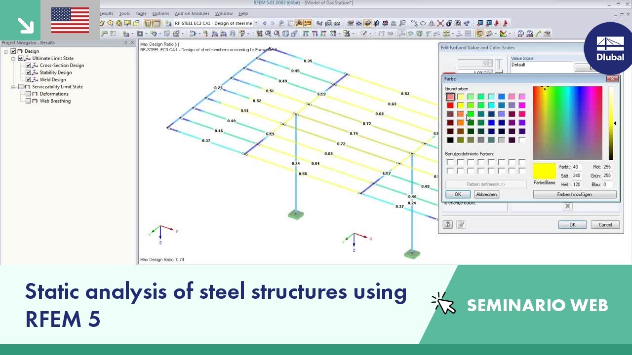 Seminario web: Static analysis of steel structures using RFEM 5