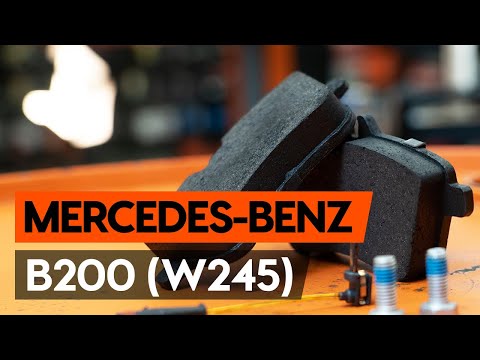How to change front brake pads / front brake pad set on MERCEDES-BENZ B200 (W245) [AUTODOC]