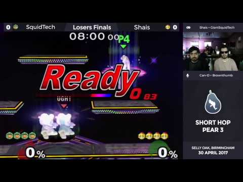 Short Hop Pear 3 - Losers Semifinals - Shais (Peach) vs GiantSquidTech (Ice Climbers)