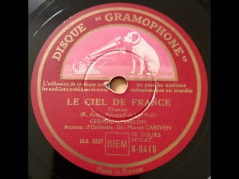 Germaine Sablon  "  le ciel de France  " 1939