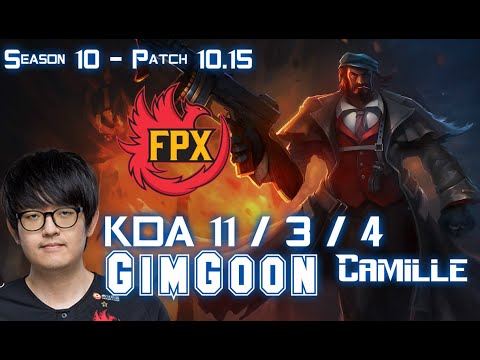 FPX GimGoon CAMILLE vs JAYCE Top - Patch 10.15 KR Ranked