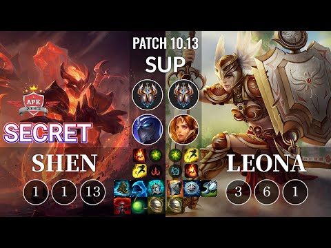 APK Secret Shen vs Leona Sup - KR Patch 10.13