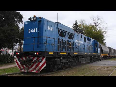 [4K] Tren cargado de NCA con la CRRC CDD-5A1 9441 pasando por Marcos Juárez!!!!!!