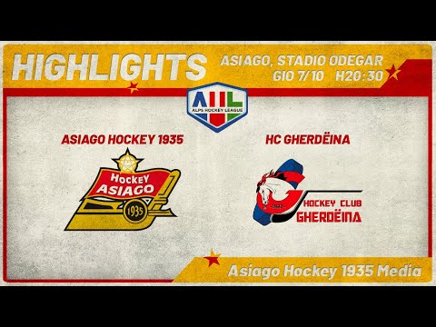Highlights Asiago Hockey 1935 vs Hockey Club Gherdëina (4:1) 07/10/21