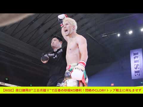 【RISE】原口健飛が“三日月蹴り”で圧巻の秒殺KO勝利！悶絶のGLORYトップ戦士に何もさせず