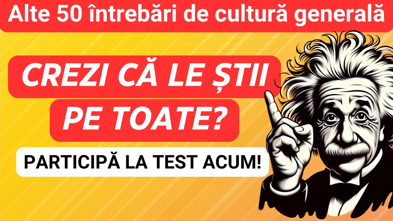 Cultură Generală: Test cu 50 de Întrebări din Geografie, Istorie, Literatură, Mitologie și Științe