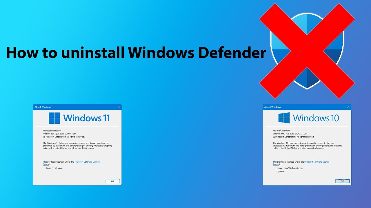 How to uninstall Windows Defender?