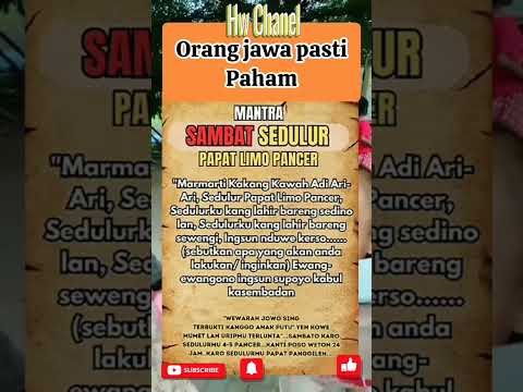 ORANG JAWA PASTI PAHAM MANTRA SAMBAT SEDULUR PAPAT...#weton #primbonjawa #primbon