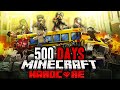 I Survived 500 Days At WAR In Zombie Minecraft 6 Hours