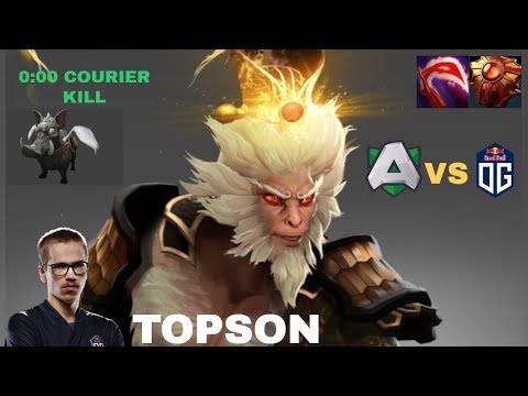 Topson- Monkey King Gameplay | OG vs Alliance| ez courier kill | dota 2 Player Perspective