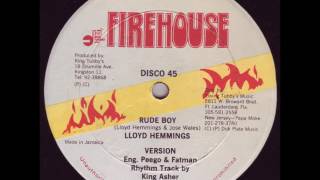 Lloyd Hemmings - Rude Boy + Dub - 12" Firehouse - TUBBYS KILLER DIGITAL 80'S DANCEHALL