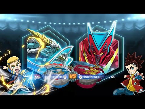Anime Battle:Union Achilles A5 vs Ace Dragon D5,Aiger Akabane vs Dante Koryu