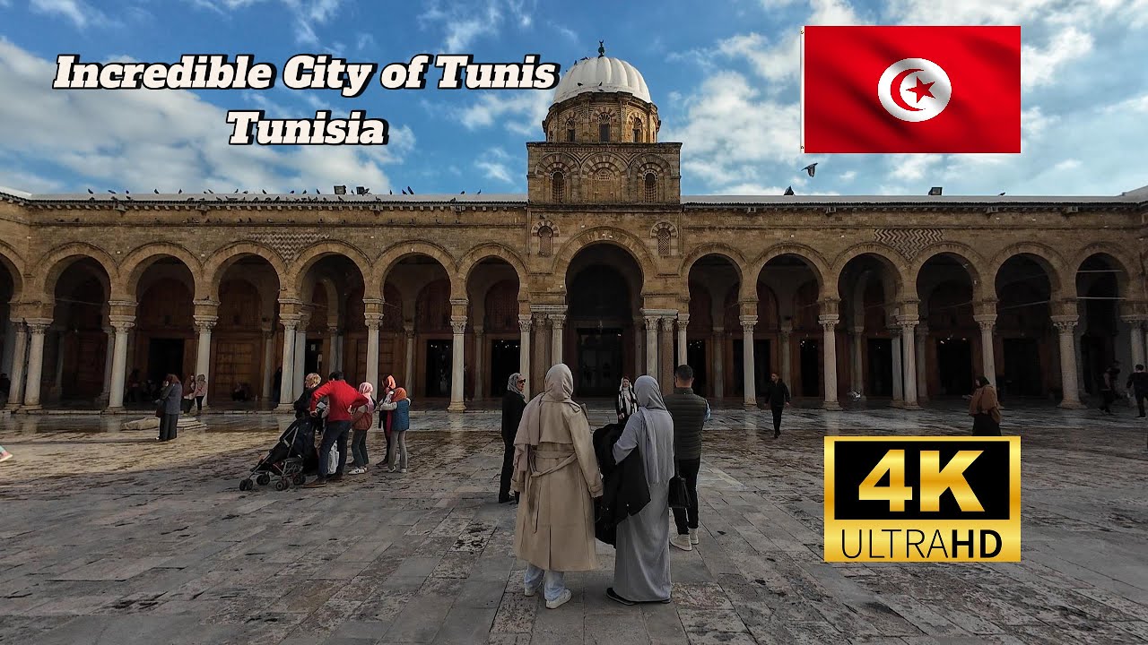 Immersive street-level walking tour through Tunis Ville Nouvelle, Tunisia, showcasing authentic urban landscapes, local architecture, and the vibrant atmosphere of the city's neighborhoods