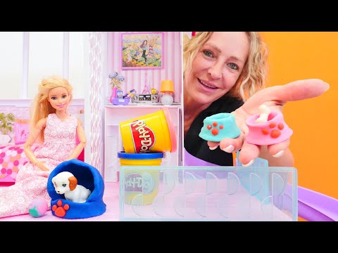 Play Doh Schule mit Nicole. Wir machen Tierzubehör für Barbies Hund. Knete Ideen für Kinder