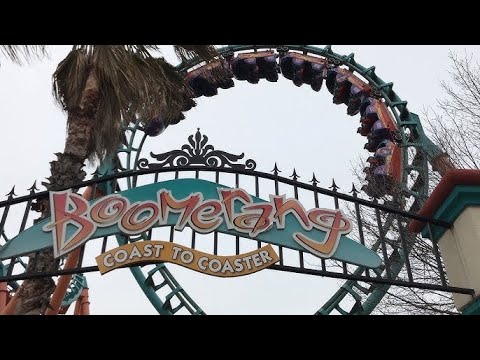 Front row point of view footage of Boomerang Coast to Coaster
