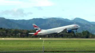 preview picture of video 'British Airways 777 Take off Piarco'