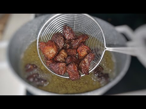 How to Deep fry meat with healthy natural spices / Hausa dry fried beef