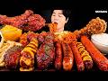 ASMR MUKBANG Fried Chicken Sausage Fire Noodles French Fries EATING SOUND