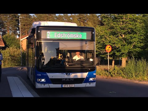 Bus ride line 2 from Norra Gryta to Biskopsgatan.