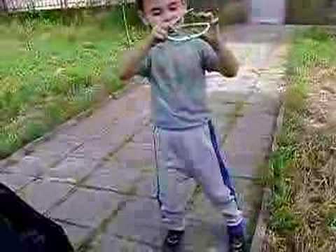 a funny bulgarian kid dancing