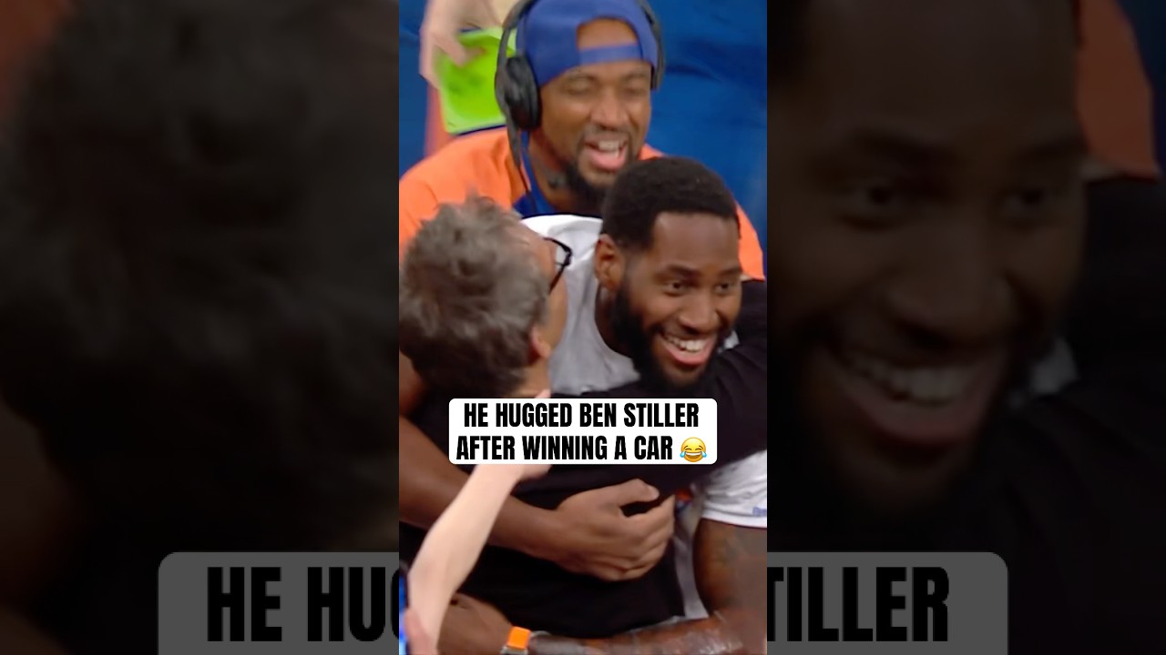 Knicks fan hit the halfcourt shot and celebrated with Ben Stiller 🤣👏