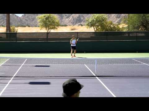 Andy Murray Practices With Darren Cahill 2012 BNP Paribas Open