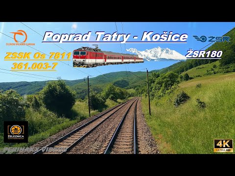 4K Cabview ► Poprad Tatry - Košice / ŽSR 180 / 361.003-7 / Os 7811 ► Pohľad na trať