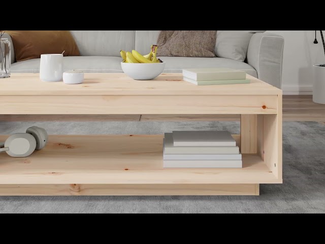 Video teaser per 808508 vidaXL Coffee Table 110x50x33,5 cm Solid Wood Pine