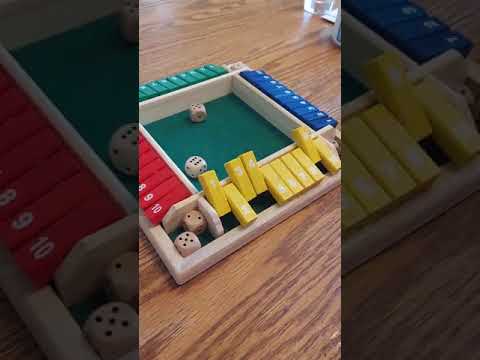 Symdiro Shut the Box Wooden Box Dice Game, Fun, Simple, Addictive, Family Time, Math Skill Building