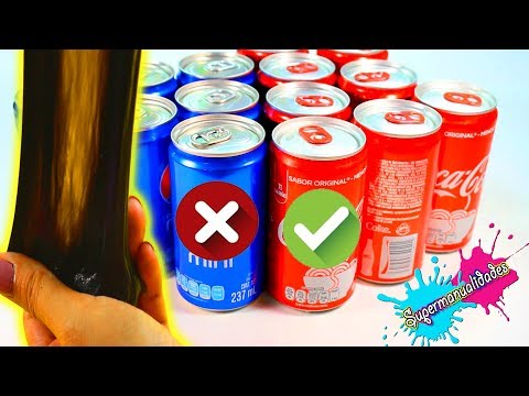 Don't choose the wrong soda, Coca Cola or Pepsi Slime Challenge - Supermanualidades