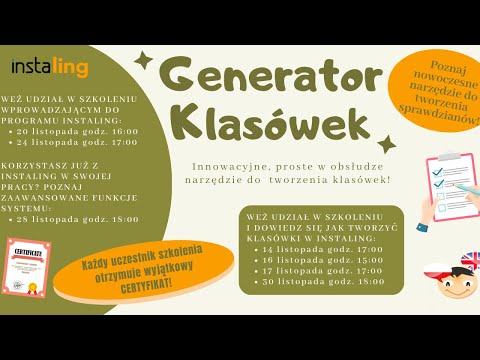 Darmowy generator klasówek - szkolenie dla nauczycieli