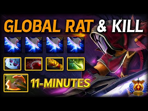 GLOBAL RAT & KILL Carry Anti Mage With 11-Mins BF Item Build | 100% Most Dangerous in Late Game DotA